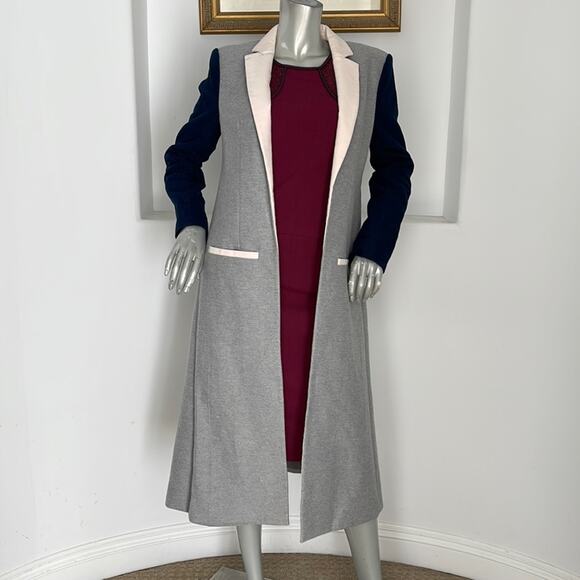 BLDWN Women’s Top Coat Gray Color Block - Picture 2 of 14